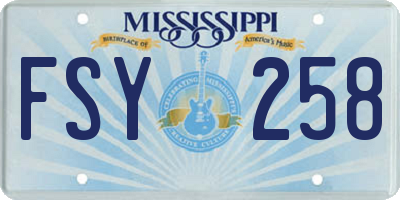 MS license plate FSY258