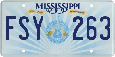 MS license plate FSY263