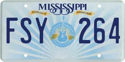 MS license plate FSY264