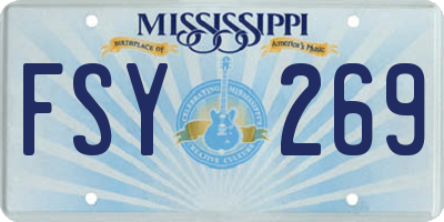 MS license plate FSY269