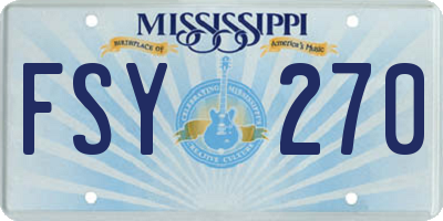 MS license plate FSY270