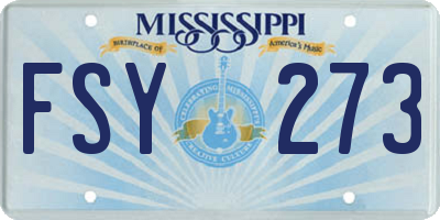 MS license plate FSY273