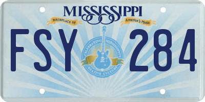 MS license plate FSY284