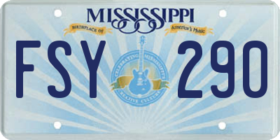 MS license plate FSY290