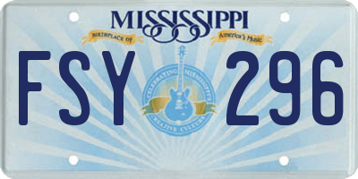 MS license plate FSY296