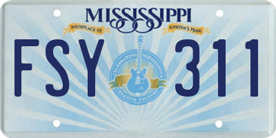 MS license plate FSY311