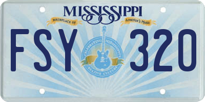 MS license plate FSY320