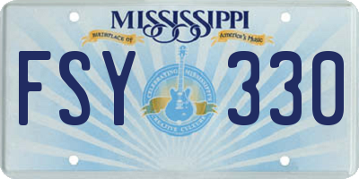MS license plate FSY330