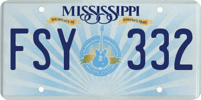 MS license plate FSY332