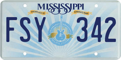 MS license plate FSY342