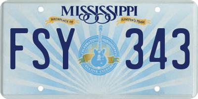 MS license plate FSY343