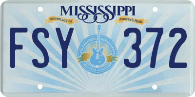 MS license plate FSY372
