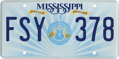 MS license plate FSY378