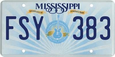 MS license plate FSY383