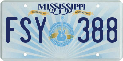 MS license plate FSY388