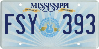 MS license plate FSY393