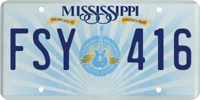 MS license plate FSY416
