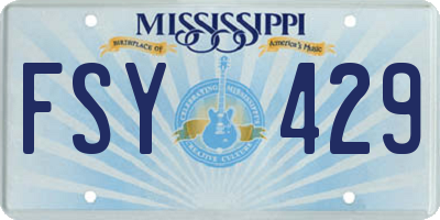 MS license plate FSY429