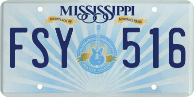 MS license plate FSY516