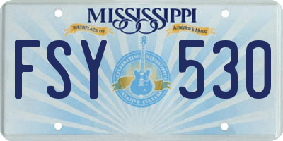 MS license plate FSY530