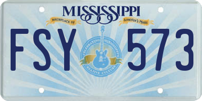 MS license plate FSY573