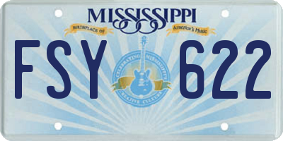 MS license plate FSY622