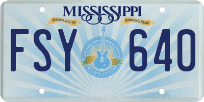 MS license plate FSY640