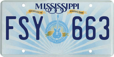 MS license plate FSY663