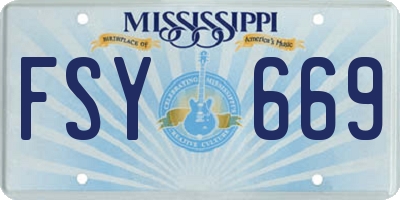 MS license plate FSY669