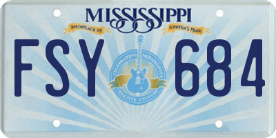 MS license plate FSY684