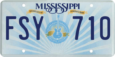 MS license plate FSY710