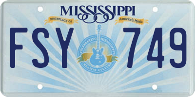 MS license plate FSY749