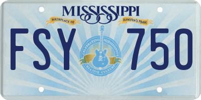 MS license plate FSY750