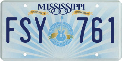 MS license plate FSY761