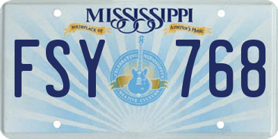 MS license plate FSY768