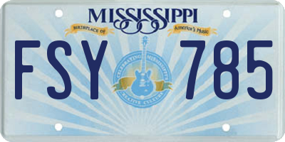 MS license plate FSY785