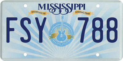 MS license plate FSY788
