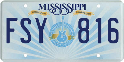 MS license plate FSY816