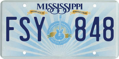 MS license plate FSY848