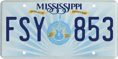 MS license plate FSY853