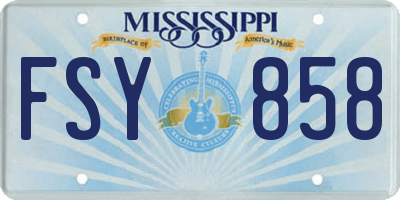 MS license plate FSY858