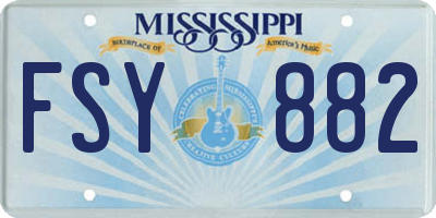 MS license plate FSY882