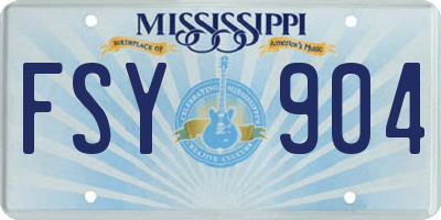 MS license plate FSY904