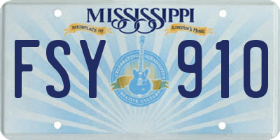 MS license plate FSY910