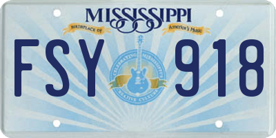 MS license plate FSY918