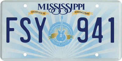 MS license plate FSY941