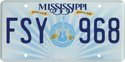 MS license plate FSY968
