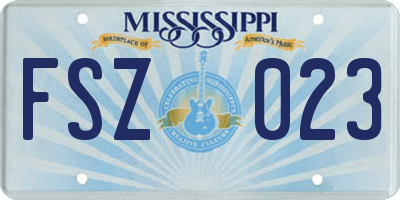 MS license plate FSZ023
