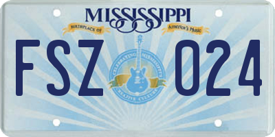 MS license plate FSZ024