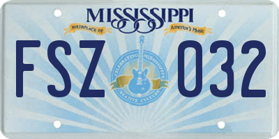 MS license plate FSZ032
